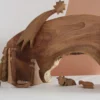 Handmade wooden nativity scene