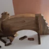 Handmade wooden nativity scene