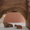 Handmade wooden nativity scene