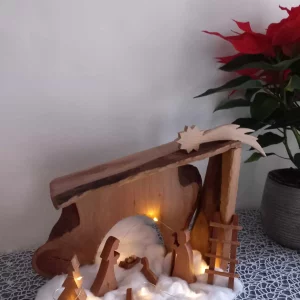 Unique wooden Christmas nativity scene