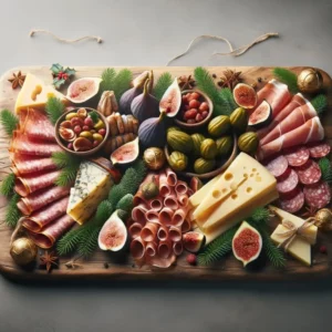 Wooden cold cuts tray