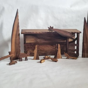 Dark wooden crib